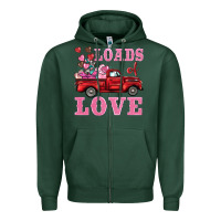 Sports Green loads of love truck Zipper Hoodie - BarkalooDesign