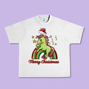 Merry Christmas Unicorn Urban Heavy Tee Designed By Fadigitalartstudio