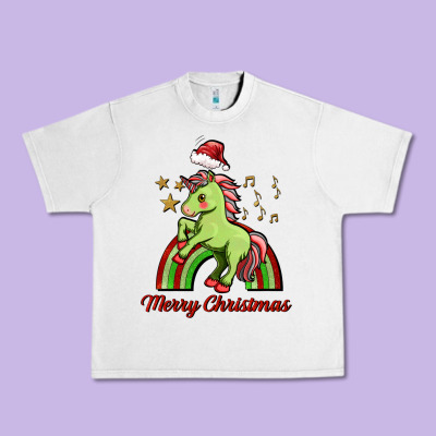 Merry Christmas Unicorn Urban Heavy Tee Designed By Fadigitalartstudio