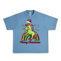 Pebble Blue merry christmas unicorn Urban Heavy Tee - FaDigitalArtStudio
