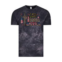 Cloud Black god bless america Vintage Tee - CowhideDigitalArt
