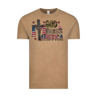 Vintage Coffee god bless america Vintage Tee - CowhideDigitalArt
