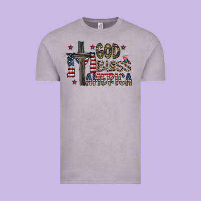 God Bless America Vintage Tee Designed By Cowhidedigitalart
