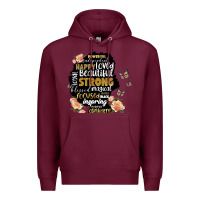 Burgundy black woman silhouette Premium Hoodie - Artiststas