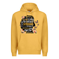 Mustard black woman silhouette Premium Hoodie - Artiststas