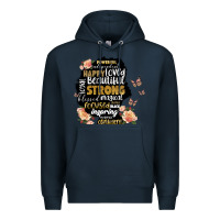 Navy black woman silhouette Premium Hoodie - Artiststas