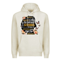 Oatmeal Heather black woman silhouette Premium Hoodie - Artiststas