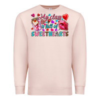 Pale Pink my class is full of sweethearts Premium Sweatshirt - NancyCooperArtShop