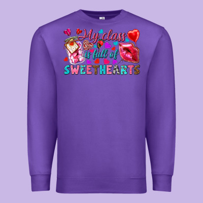 My Class Is Full Of Sweethearts Premium Sweatshirt Designed By Nancycooperartshop