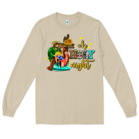 Mushroom oh holy night with sunflower and cross Long Sleeve Tee - AdoDesignShop