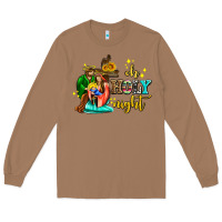 Toasted Coconut oh holy night with sunflower and cross Long Sleeve Tee - AdoDesignShop