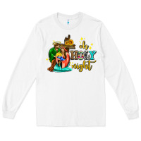 White oh holy night with sunflower and cross Long Sleeve Tee - AdoDesignShop