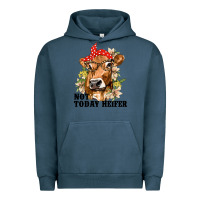 Pigment Midnight Navy Cute Heifer Urban Hoodie - texasbilliewilder