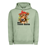 Pigment Oil Green Cute Heifer Urban Hoodie - texasbilliewilder