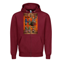 Burgundy Western On The Hunt Deer Zipper Hoodie - LillyAllenDesigns
