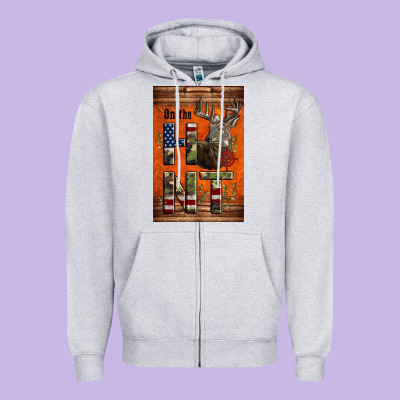 Western On The Hunt Deer Zipper Hoodie Designed By Lillyallendesigns
