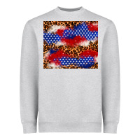 Heather Grey 4th of July USA flag leopard 20oz tumbler Heavyweight Sweatshirt - Neo Western