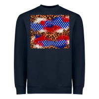 Navy 4th of July USA flag leopard 20oz tumbler Heavyweight Sweatshirt - Neo Western