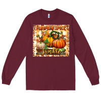 Burgundy pumpkin spice junkie tumbler Long Sleeve Tee - BundleAndBundleShop