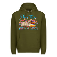 Army Green i love them thick and spicy Premium Hoodie - Artiststas