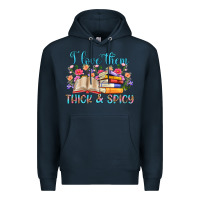 Navy i love them thick and spicy Premium Hoodie - Artiststas