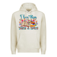 Oatmeal Heather i love them thick and spicy Premium Hoodie - Artiststas