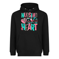 Black nursing is a work of heart Heavyweight Hoodie - NancyCooperArtShop