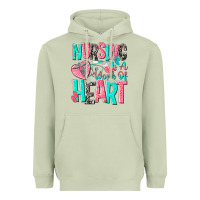 Matcha nursing is a work of heart Heavyweight Hoodie - NancyCooperArtShop