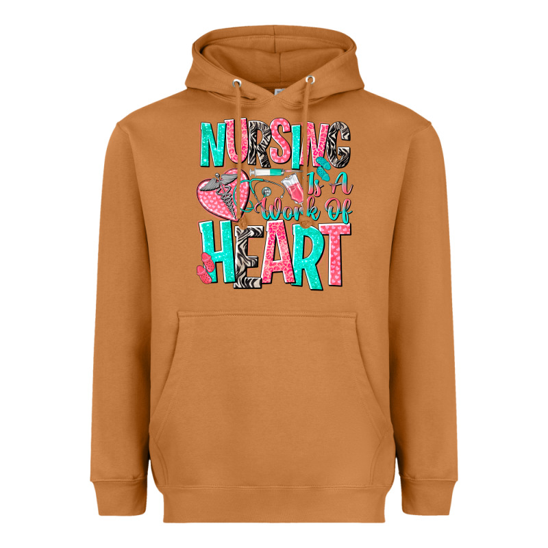 Nursing Is A Work Of Heart Heavyweight Hoodie by NancyCooperArtShop | Teevron