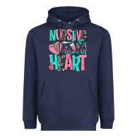 Navy nursing is a work of heart Heavyweight Hoodie - NancyCooperArtShop
