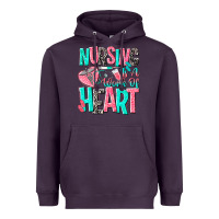 Plum nursing is a work of heart Heavyweight Hoodie - NancyCooperArtShop
