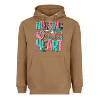 Toasted Coconut nursing is a work of heart Heavyweight Hoodie - NancyCooperArtShop
