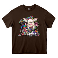 Chocolate Brown autism awareness3 Heavy Core Tee - SublimationCraftShop