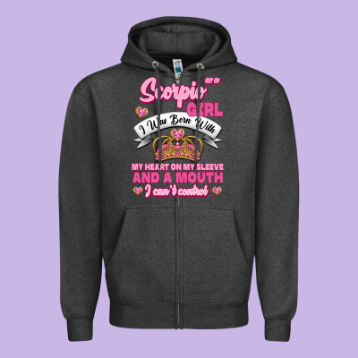As A Scorpio Girl Zodiac Girls Zipper Hoodie Designed By Jasminsmagicworld