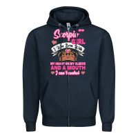 Navy as a scorpio girl zodiac girls Zipper Hoodie - Jasminsmagicworld