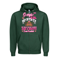 Sports Green as a scorpio girl zodiac girls Zipper Hoodie - Jasminsmagicworld