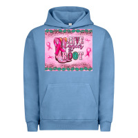 Pigment Pebble Blue Give Cancer the boot Urban Hoodie - NancyCooperArtShop