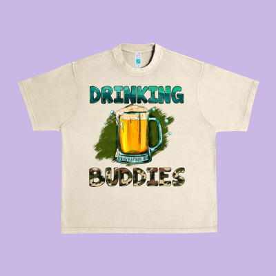 Drinking Buddies With Beer Urban Heavy Tee Designed By Hra Design Shop