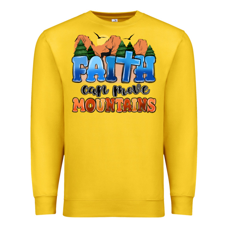 Faith Can Move Mountains Premium Sweatshirt by MaliasSmallBusiness | Teevron