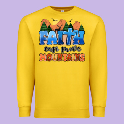 Faith Can Move Mountains Premium Sweatshirt Designed By Maliassmallbusiness