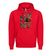 Red Deer Hunting Usa Flag Zipper Hoodie - LillyAllenDesigns
