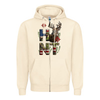 Sandshell Deer Hunting Usa Flag Zipper Hoodie - LillyAllenDesigns