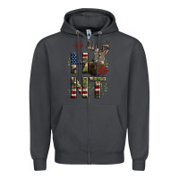 Smoke Deer Hunting Usa Flag Zipper Hoodie - LillyAllenDesigns