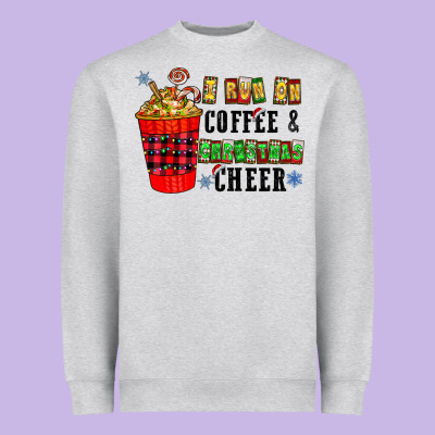 I Run On Coffee & Christmas Cheer Heavyweight Sweatshirt Designed By Cowhidedigitalart