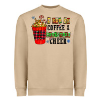 Mushroom I Run On Coffee & Christmas Cheer Heavyweight Sweatshirt - CowhideDigitalArt