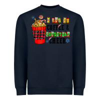 Navy I Run On Coffee & Christmas Cheer Heavyweight Sweatshirt - CowhideDigitalArt