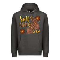 Charcoal Heather black woman self love nails Premium Hoodie - Artiststas