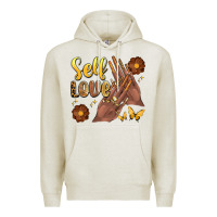 Oatmeal Heather black woman self love nails Premium Hoodie - Artiststas