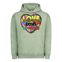 Pigment Oil Green love needs no words Urban Hoodie - NancyCooperArtShop