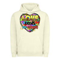 Pigment Pistachio love needs no words Urban Hoodie - NancyCooperArtShop